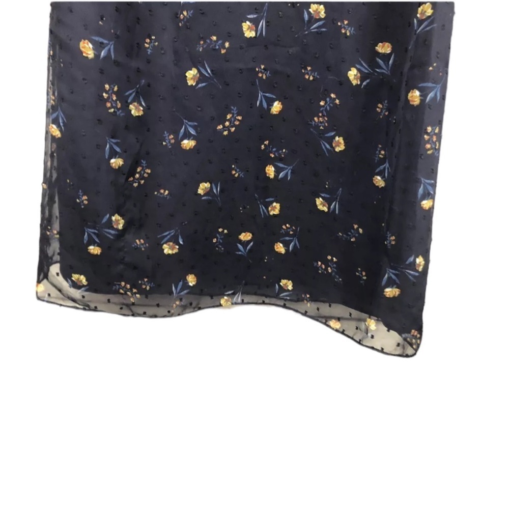 DRAPER JAMES Swiss Dot Field of Flowers  Smocked Dress in Nassau Navy Size MED - Picture 5 of 11